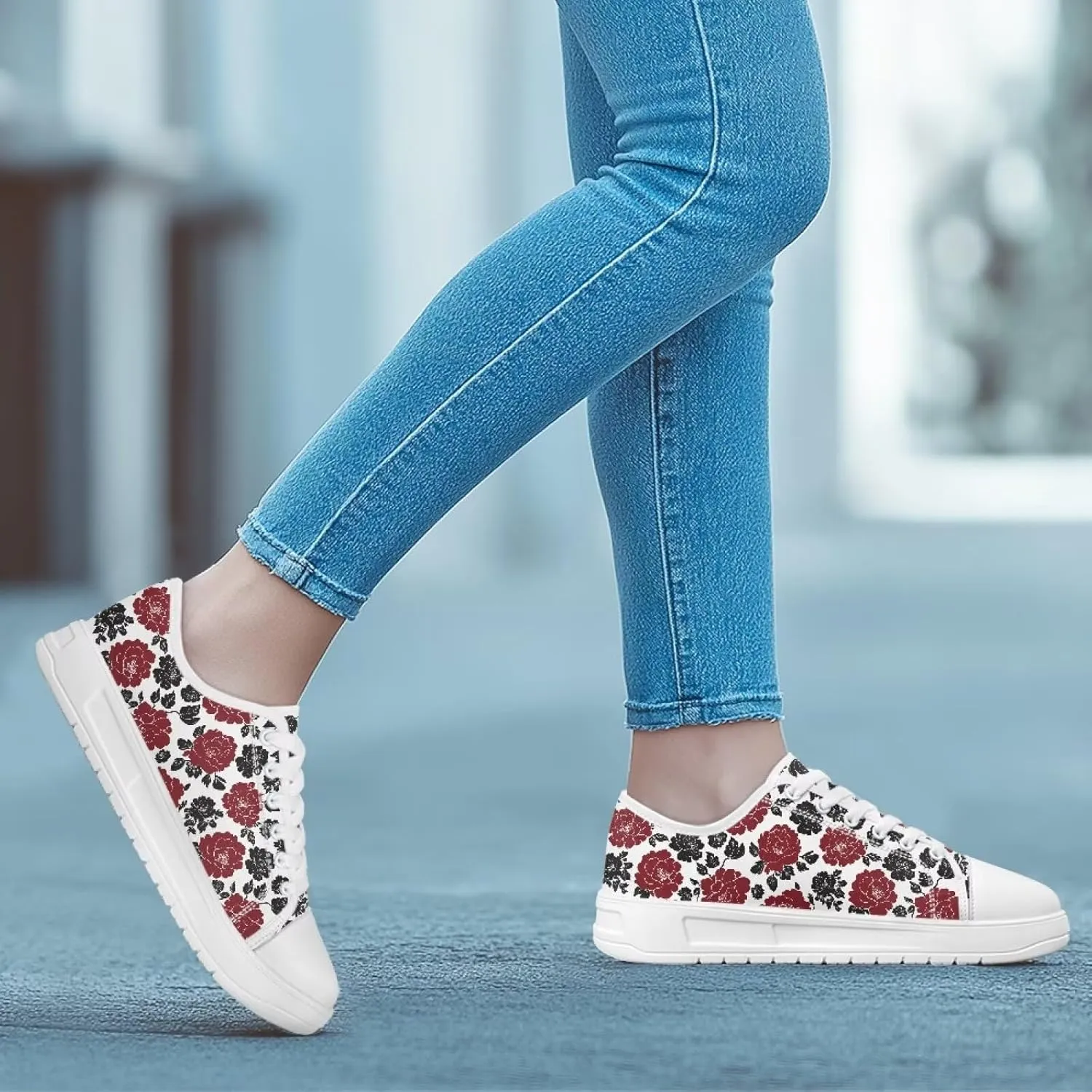 Canvas Shoes for Women Low Top Lace Up Tennis Shoes Girls Fashion Comfortable Sneakers Classic Casual Sneakers