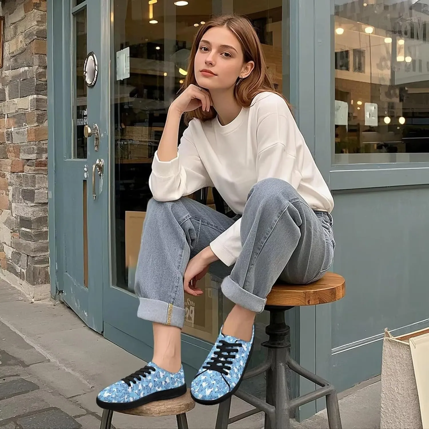 Canvas Shoes Lace-Up Low Top Sneakers Womens Fashion Casual Shoes Walking Comfortable Platform Canvas Sneakers