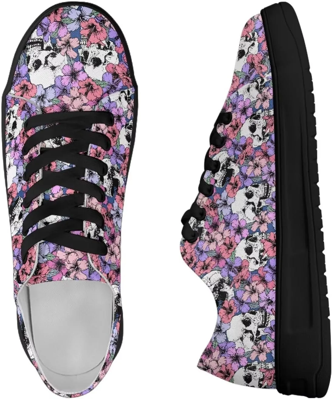 Canvas Sneakers for Women Low Top Lace Up Shoes Comfortable Canvas Tennis Shoes with Anti Skid EVA Sole Dressy Flats