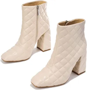 Cape Robbin Women Chunky Block High Heels Booties