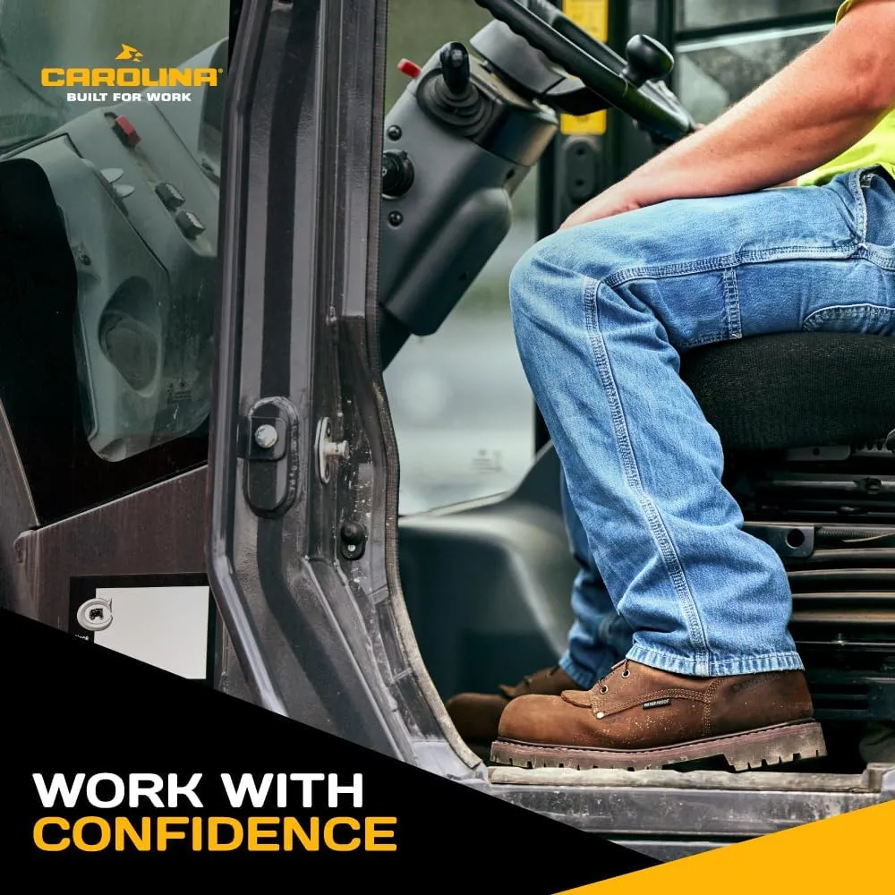 Carolina 28 Series 6” Composite Toe Work Boots for Men - Waterproof, with Durable Leather Uppers, AG7 Comfort Footbeds & Slip-Resistant Lug Outsoles