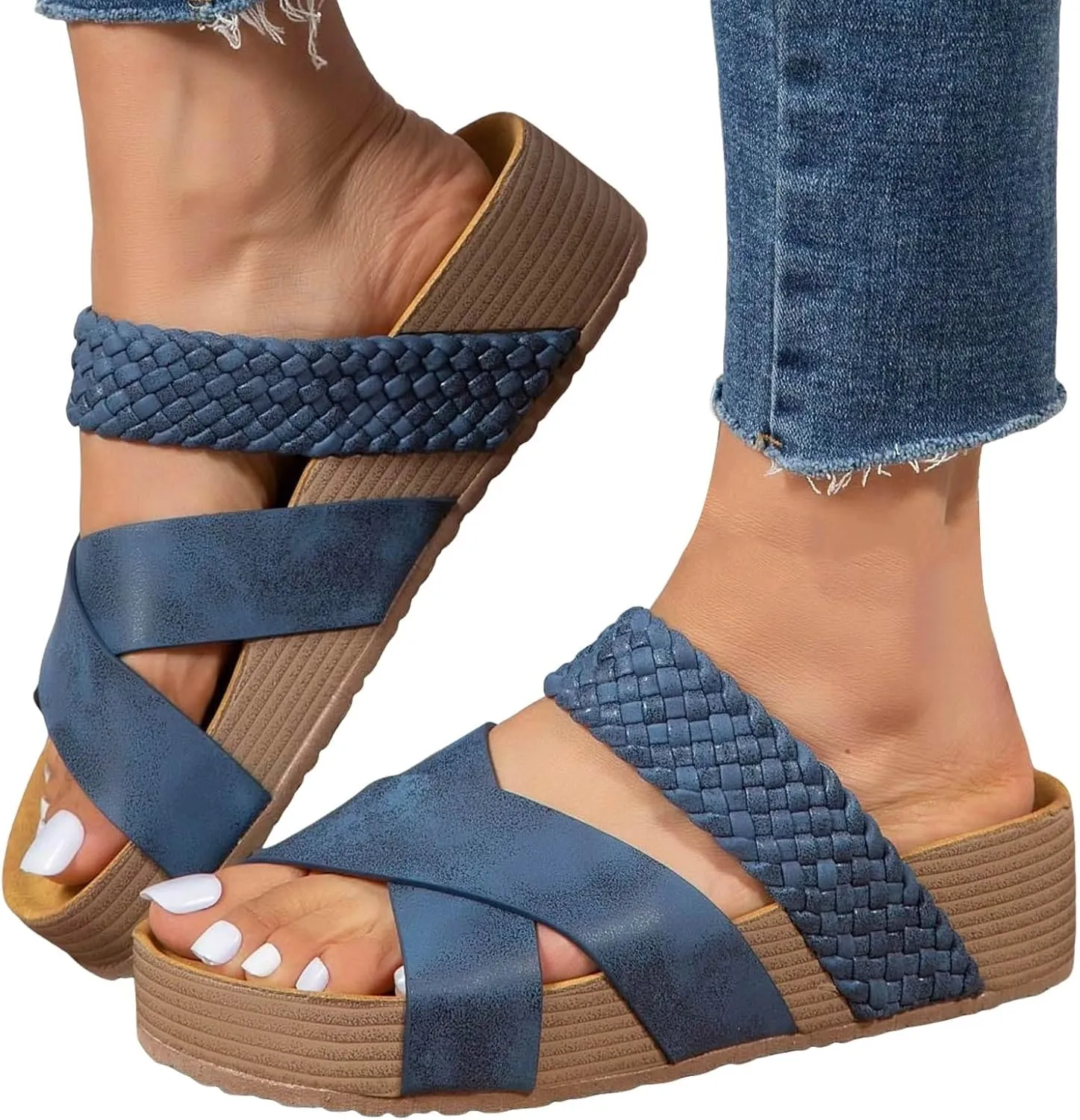 Casual Wedge Sandals Women's Thick Soled Hollow Comfortable And Lightweight Outdoor Beach Slippers Casual Outdoor Open