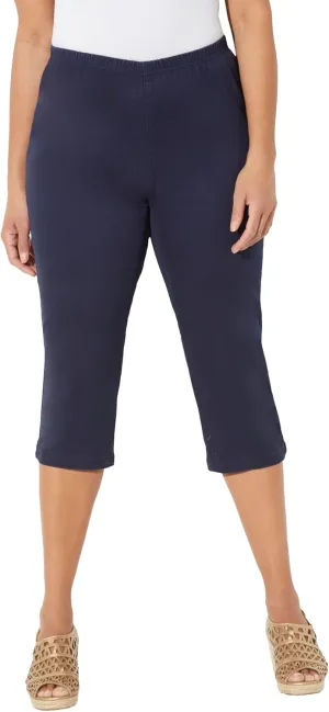 Catherines Women's Plus Size Everyday Cotton Twill Capri