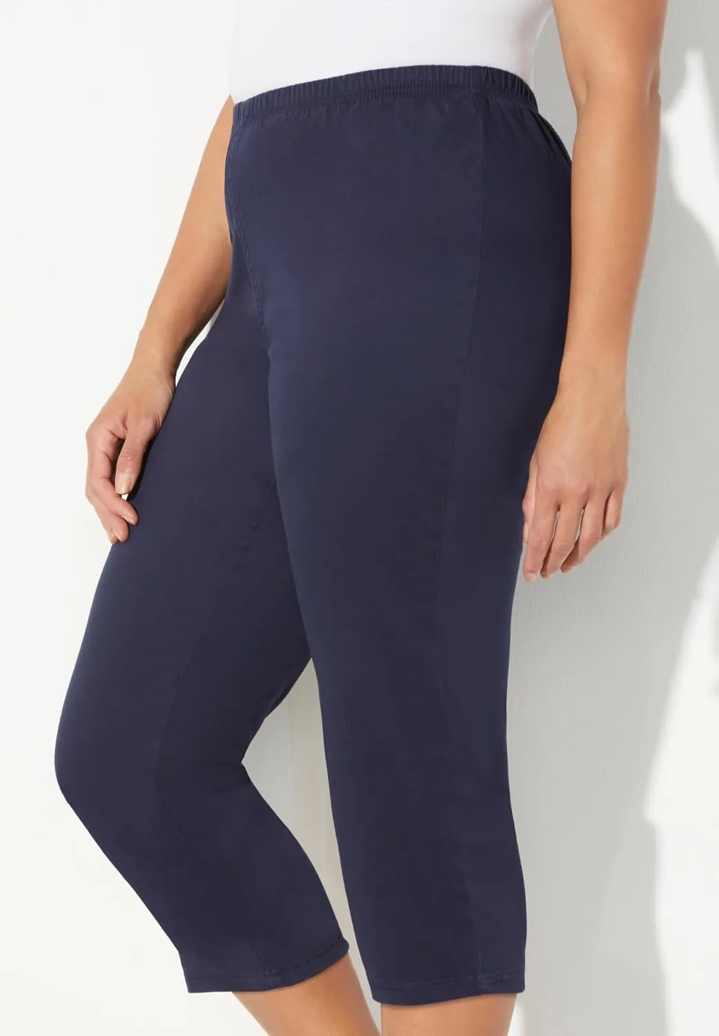 Catherines Women's Plus Size Everyday Cotton Twill Capri