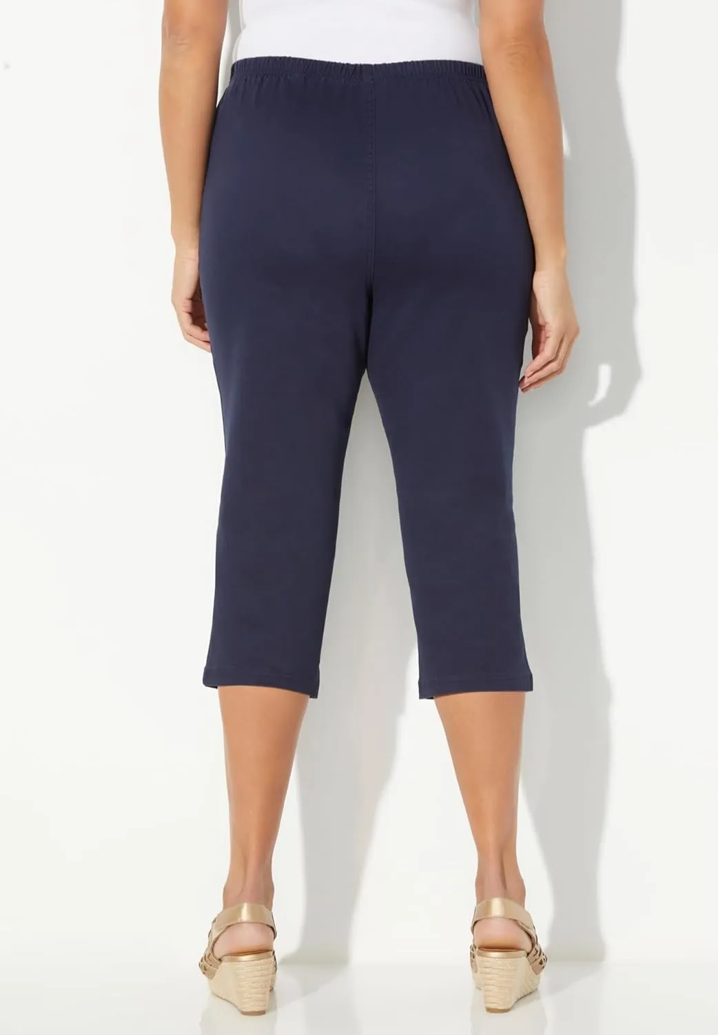 Catherines Women's Plus Size Everyday Cotton Twill Capri