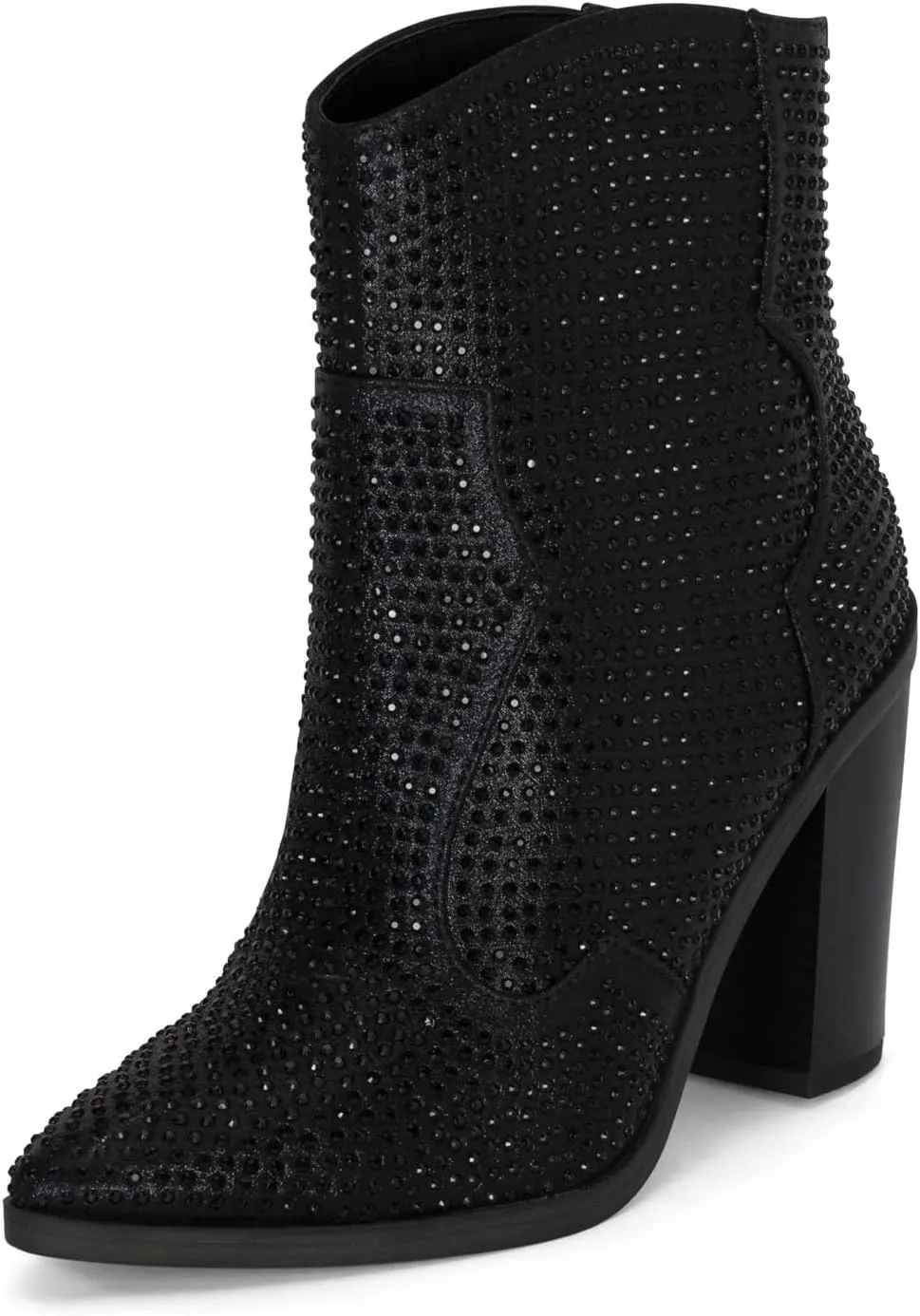 Chariot & Co Wyatt Sparkly Cowgirl Boots for Women – Silver, Gold, Black Western Ankle Booties with Rhinestones – Bedazzled Cowboy Boots 3.25” Heel