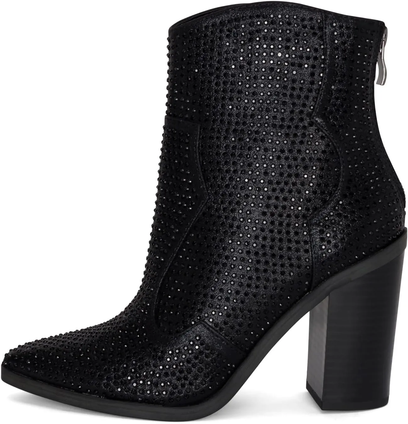 Chariot & Co Wyatt Sparkly Cowgirl Boots for Women – Silver, Gold, Black Western Ankle Booties with Rhinestones – Bedazzled Cowboy Boots 3.25” Heel