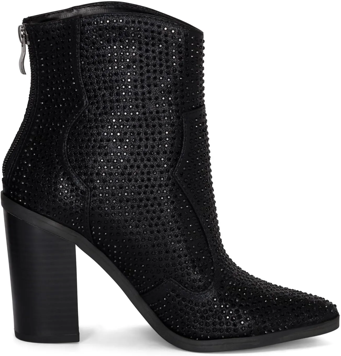 Chariot & Co Wyatt Sparkly Cowgirl Boots for Women – Silver, Gold, Black Western Ankle Booties with Rhinestones – Bedazzled Cowboy Boots 3.25” Heel
