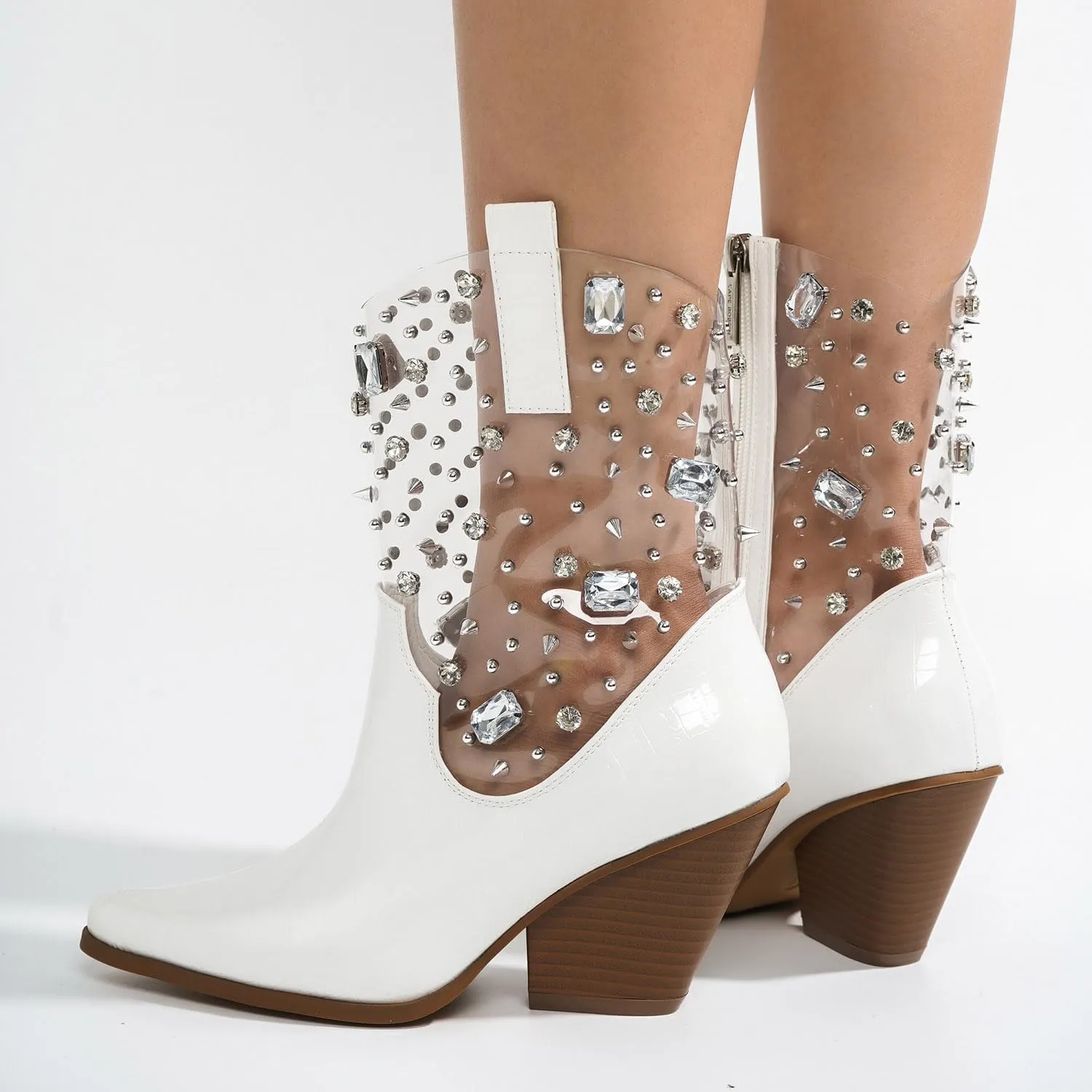 Chriena Rhinestone & Gem Western Croc Boots (Chriena)