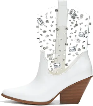 Chriena Rhinestone & Gem Western Croc Boots (Chriena)