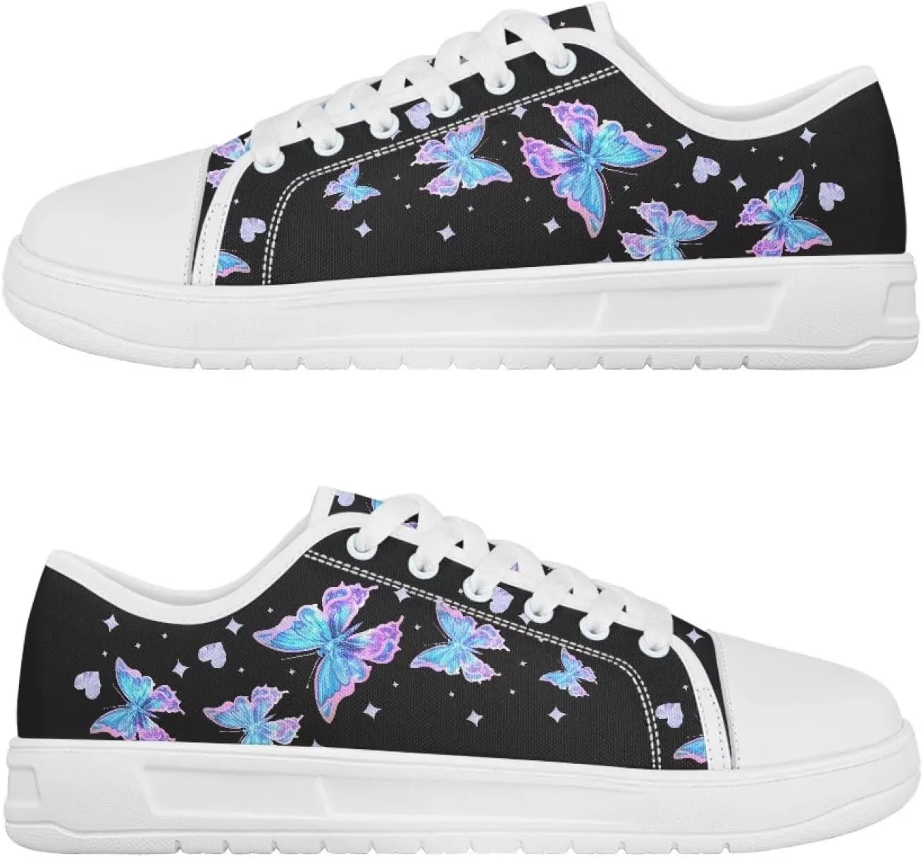 Classic Fashion Sneakers Canvas Shoes for Women Lace Up Low Top Canvas Casual Sneakers Lightweight Breathable Wide Toe Shoes
