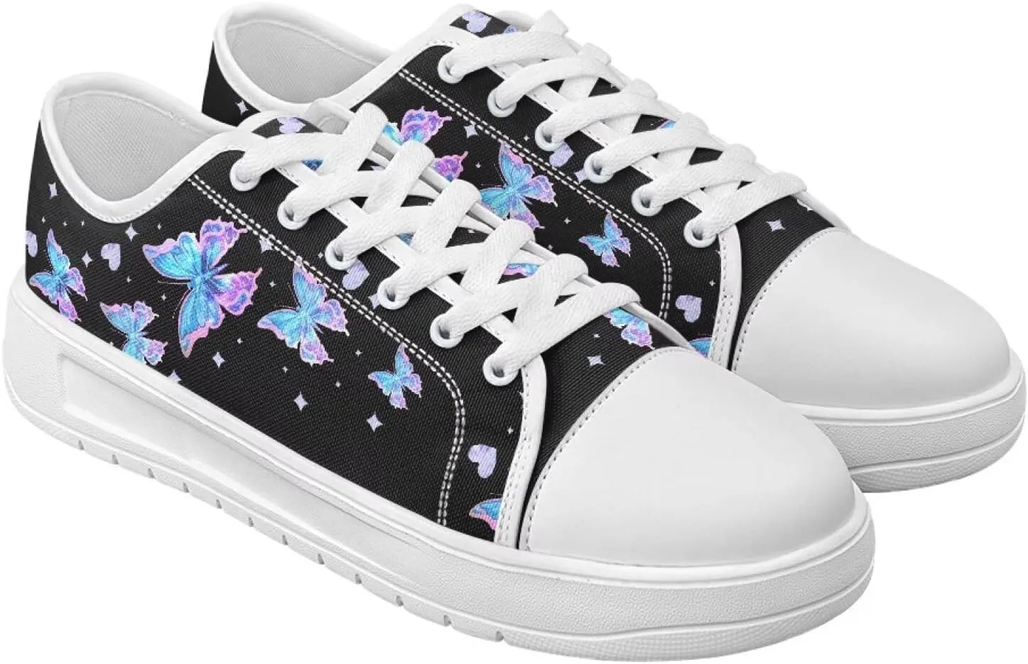 Classic Fashion Sneakers Canvas Shoes for Women Lace Up Low Top Canvas Casual Sneakers Lightweight Breathable Wide Toe Shoes