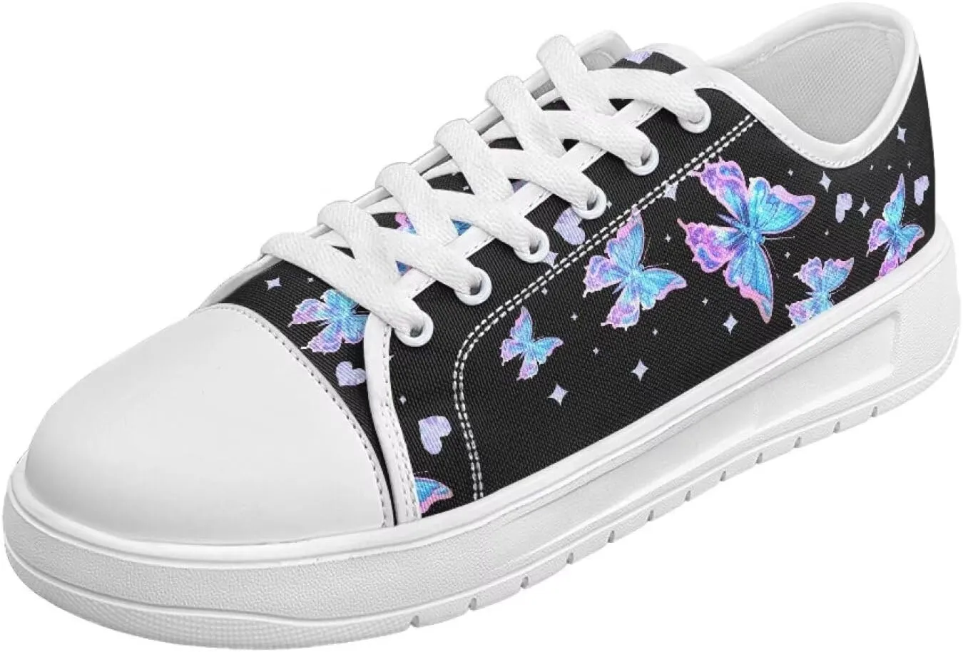 Classic Fashion Sneakers Canvas Shoes for Women Lace Up Low Top Canvas Casual Sneakers Lightweight Breathable Wide Toe Shoes