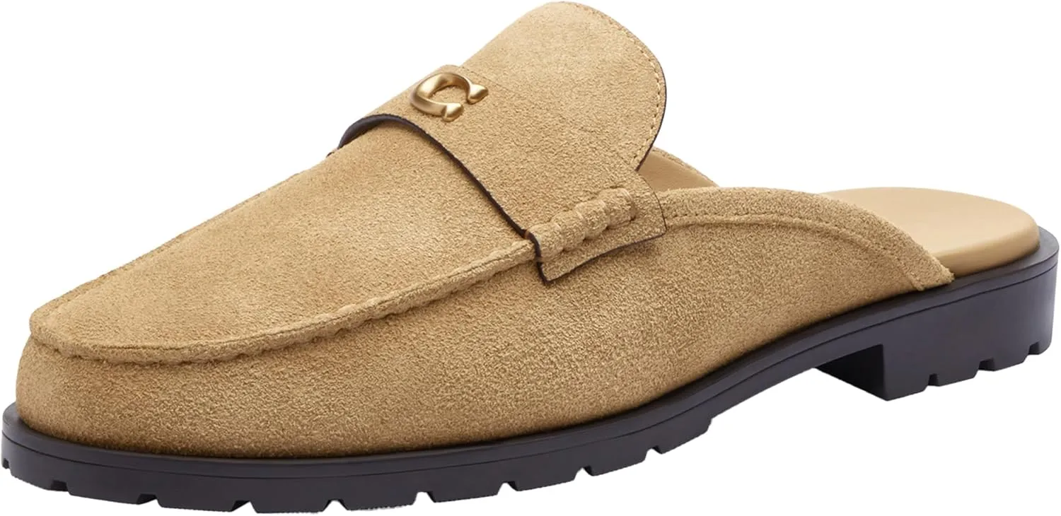 Coach Women's Jocelyn Backless Loafer, Charcoal/Black, 7.5