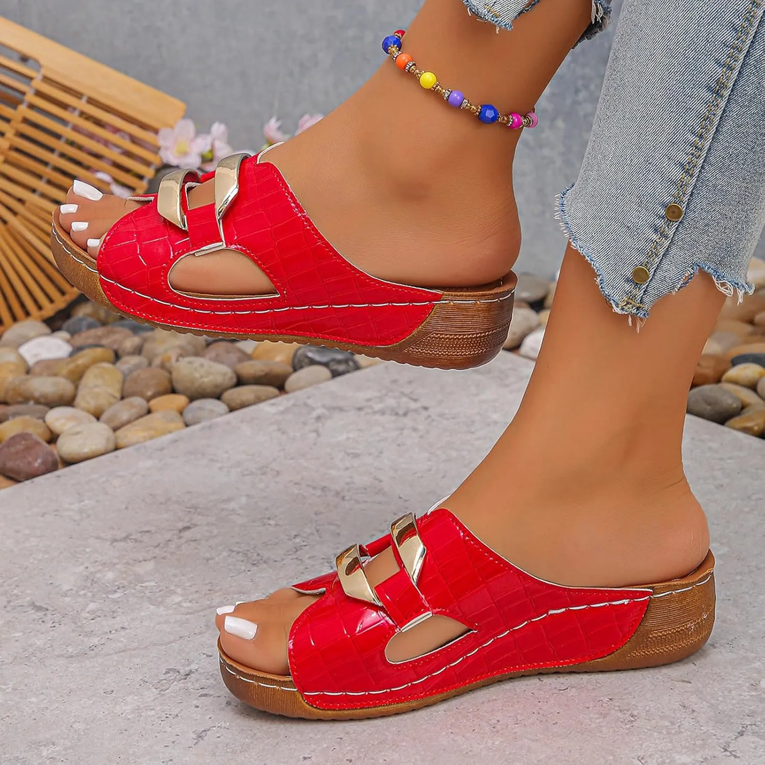 Comfortable Dressy Summer Shoes Thick Soled Women's Slippers For Outdoor Wear Fashionable And Casual Hollow Fish Mouth
