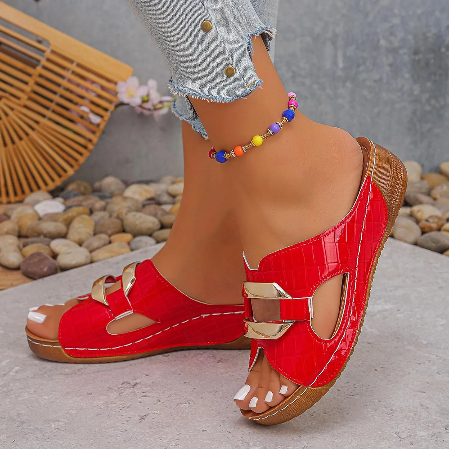 Comfortable Dressy Summer Shoes Thick Soled Women's Slippers For Outdoor Wear Fashionable And Casual Hollow Fish Mouth