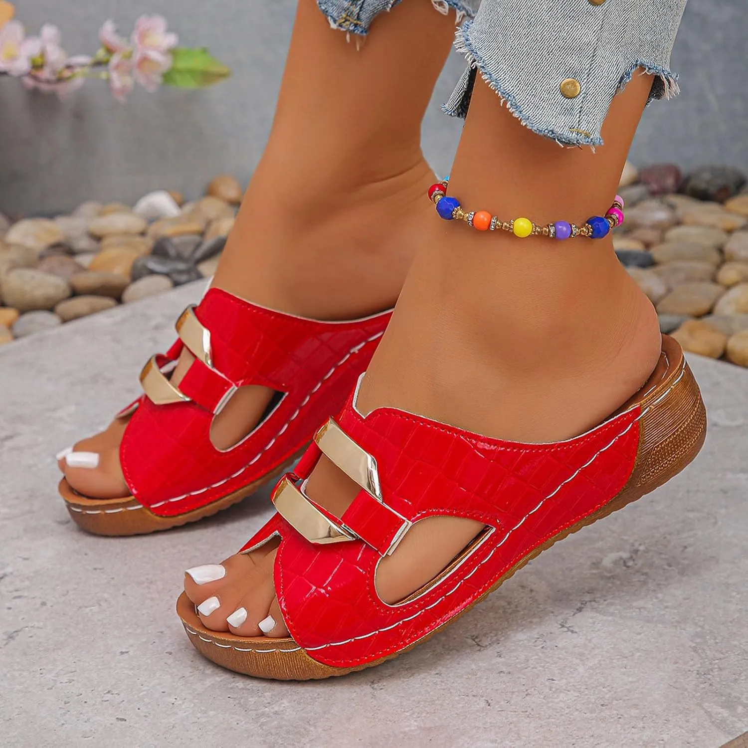 Comfortable Dressy Summer Shoes Thick Soled Women's Slippers For Outdoor Wear Fashionable And Casual Hollow Fish Mouth