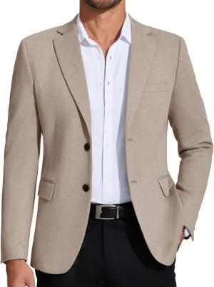 COOFANDY Mens Casual Blazer Knit Sport Coat Lightweight Two Button Suit Jacket