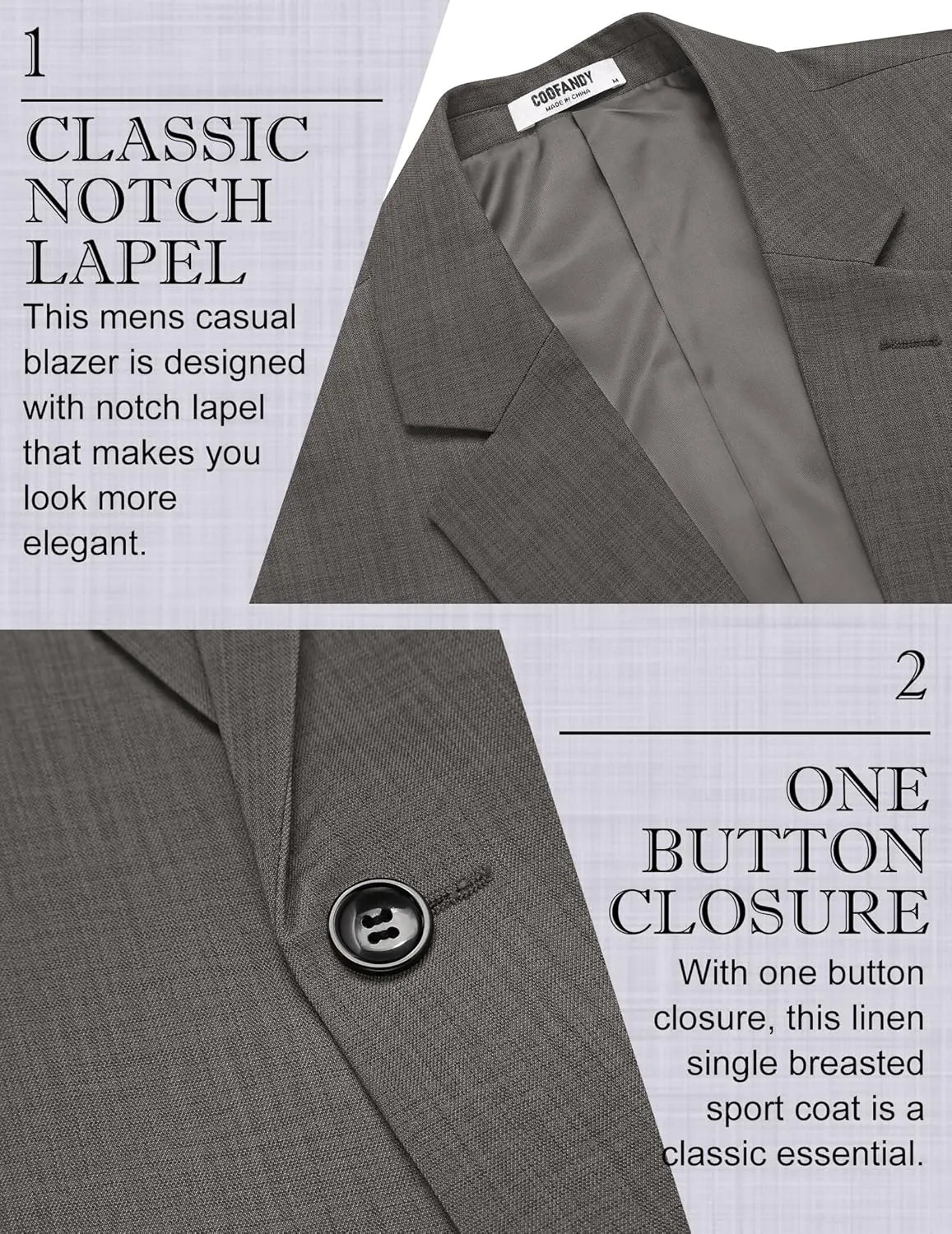 COOFANDY Men's Casual Blazer Sport Coats Dress One Button Lightweight Summer Suit Jacket Business Blazer Jacket