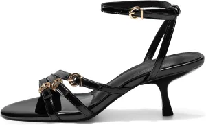 Coutgo Womens Kitten Low Heels Sandals Strappy Dress Shoes Open Toe Summer Party Wedding Shoes