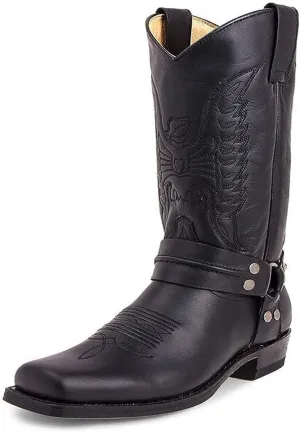 Cowboy Boots For Men Classic Durable Square Toe Steel Toe Toe Embroidered Western Rodeo Mid-Calf Boots Men's Fashion Men's Boots Men's Shoes