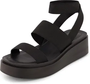 CUSHIONAIRE Women's Pixar stretch platform sandal with  Memory Foam
