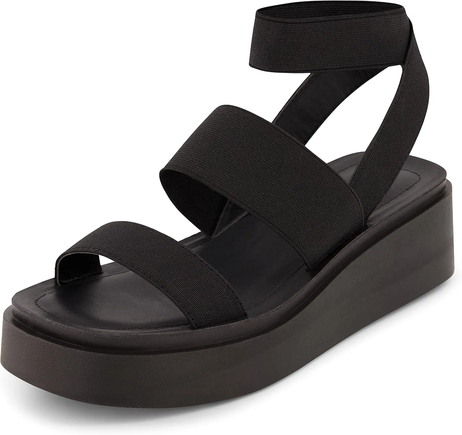 CUSHIONAIRE Women's Pixar stretch platform sandal with  Memory Foam
