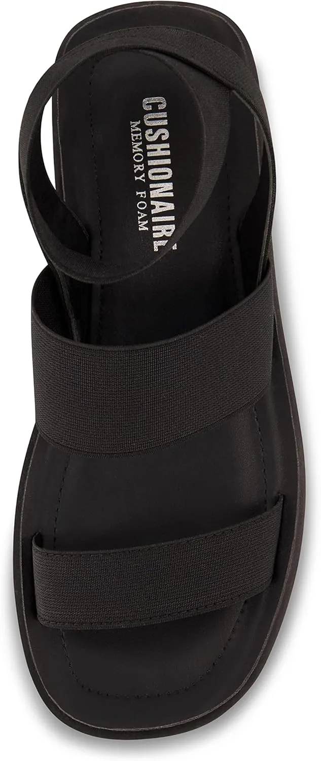 CUSHIONAIRE Women's Pixar stretch platform sandal with  Memory Foam