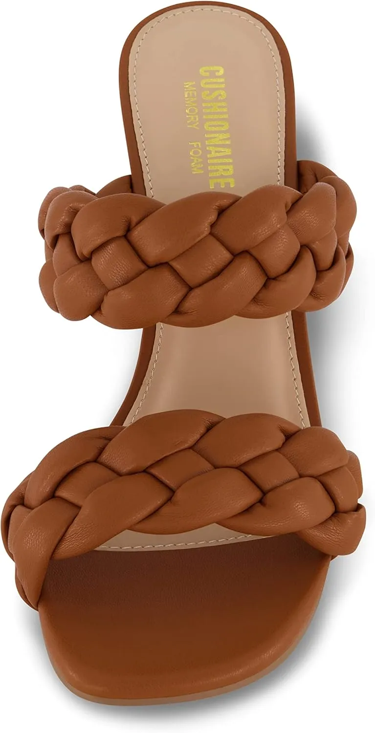 CUSHIONAIRE Women's Suzy braided dress sandal  Memory Foam, Wide Widths Available