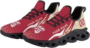 Custom Baseball Sneakers City Sports Slip-on Shoes Personalized Name Number, Gifts for Baseball Fans Men Women