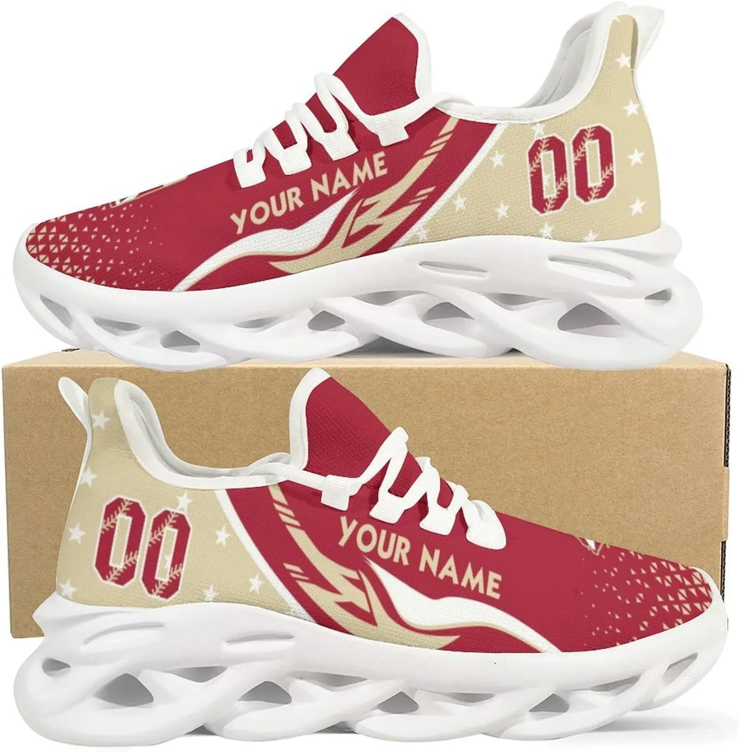 Custom Baseball Sneakers City Sports Slip-on Shoes Personalized Name Number, Gifts for Baseball Fans Men Women