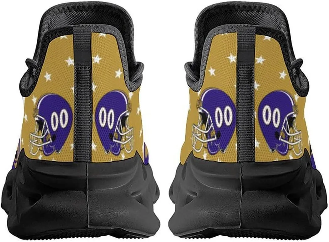 Custom Football Sneakers City Sports Slip-on Shoes Personalized Name Number, Gifts for Football Fans Men Women