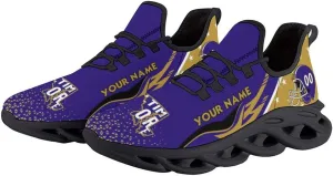Custom Football Sneakers City Sports Slip-on Shoes Personalized Name Number, Gifts for Football Fans Men Women