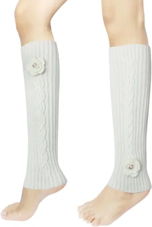 Dahlia Women's Leg Warmers & Boot Cuffs - Synthetic Wool, Cable Knit