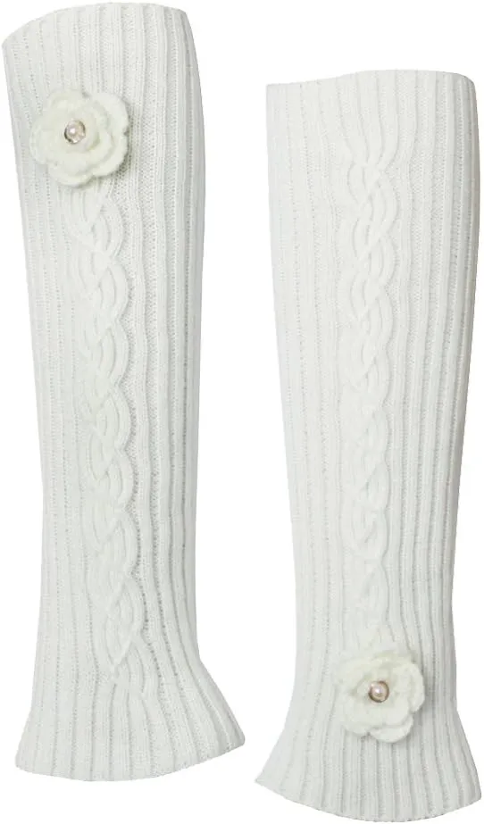 Dahlia Women's Leg Warmers & Boot Cuffs - Synthetic Wool, Cable Knit