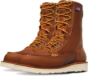 Danner 8” Bull Run Moc Toe Work Boots for Men - Durable Full-Grain Leather with Non Slip Wedge Outsole and 3-Density Cushion Footbed, EH Resistant