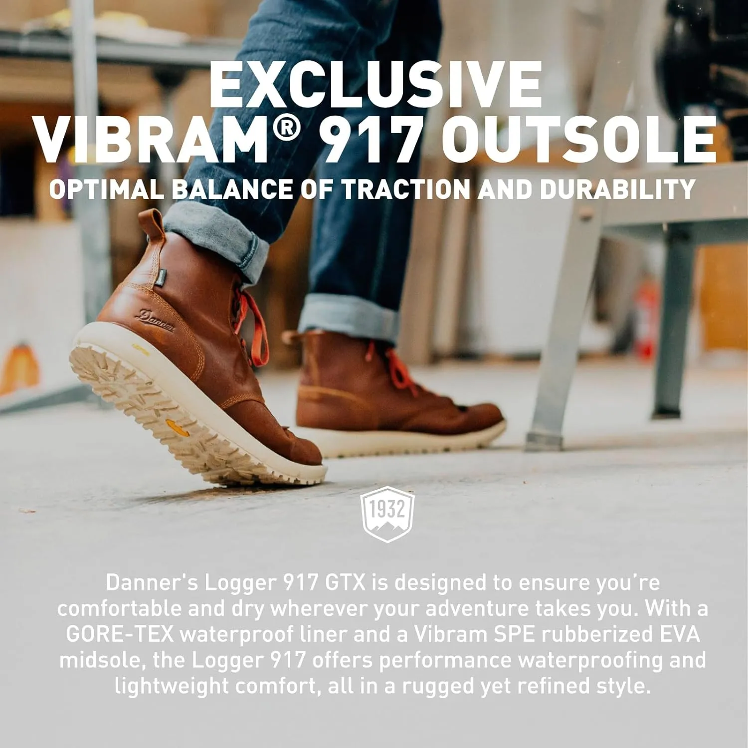 Danner Logger 917 6" Waterproof Hiking Boots for Men - Full-Grain Leather with Breathable Gore-Tex, Vibram SPE Midsole, and 917 Traction Outsole