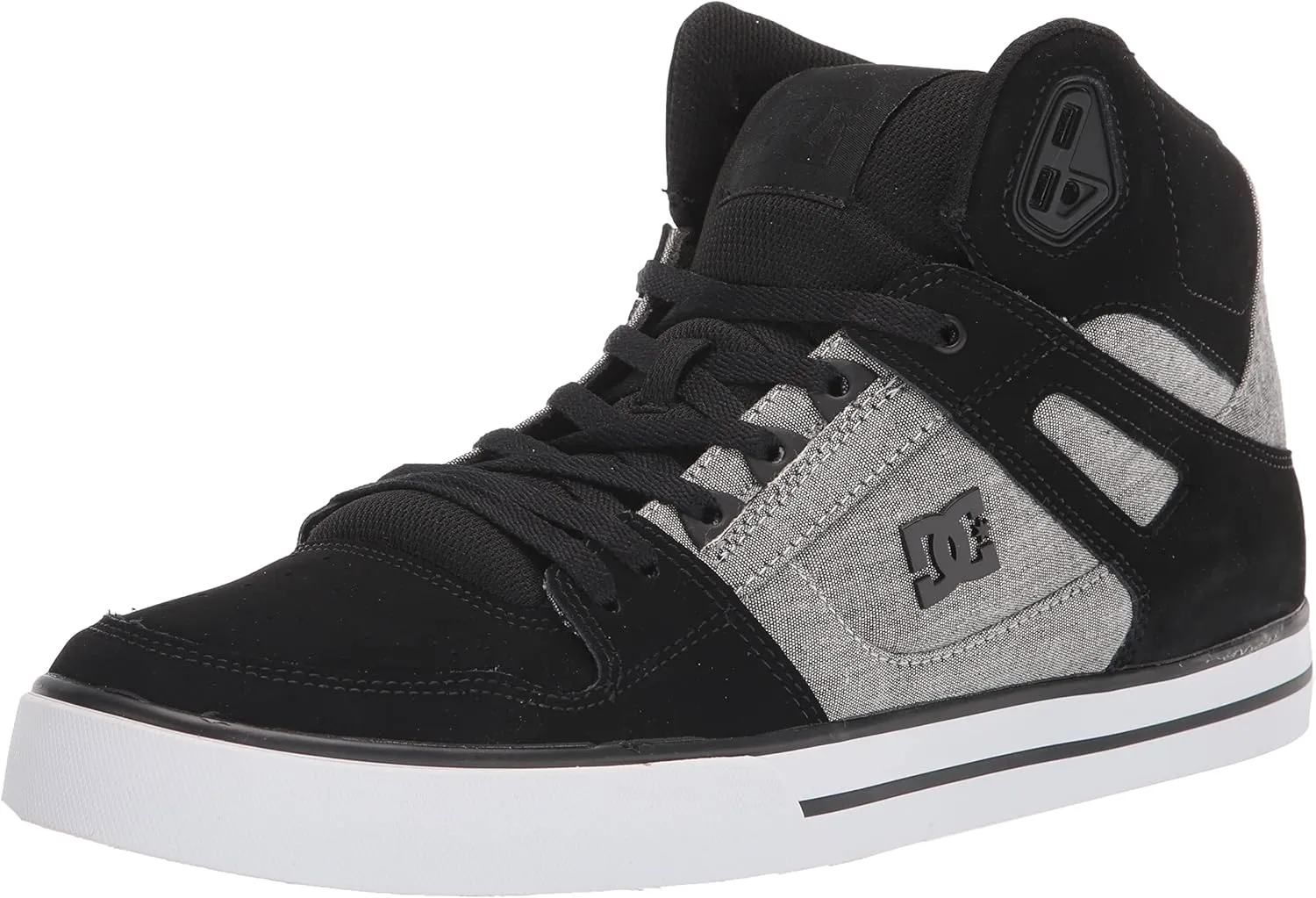 DC Men's Pure High Top Wc Skate Shoes Casual Sneakers, Black/Battleship/Armor, 18