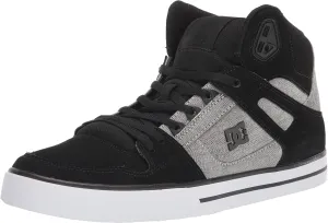 DC Men's Pure High Top Wc Skate Shoes Casual Sneakers, Black/Battleship/Armor, 18
