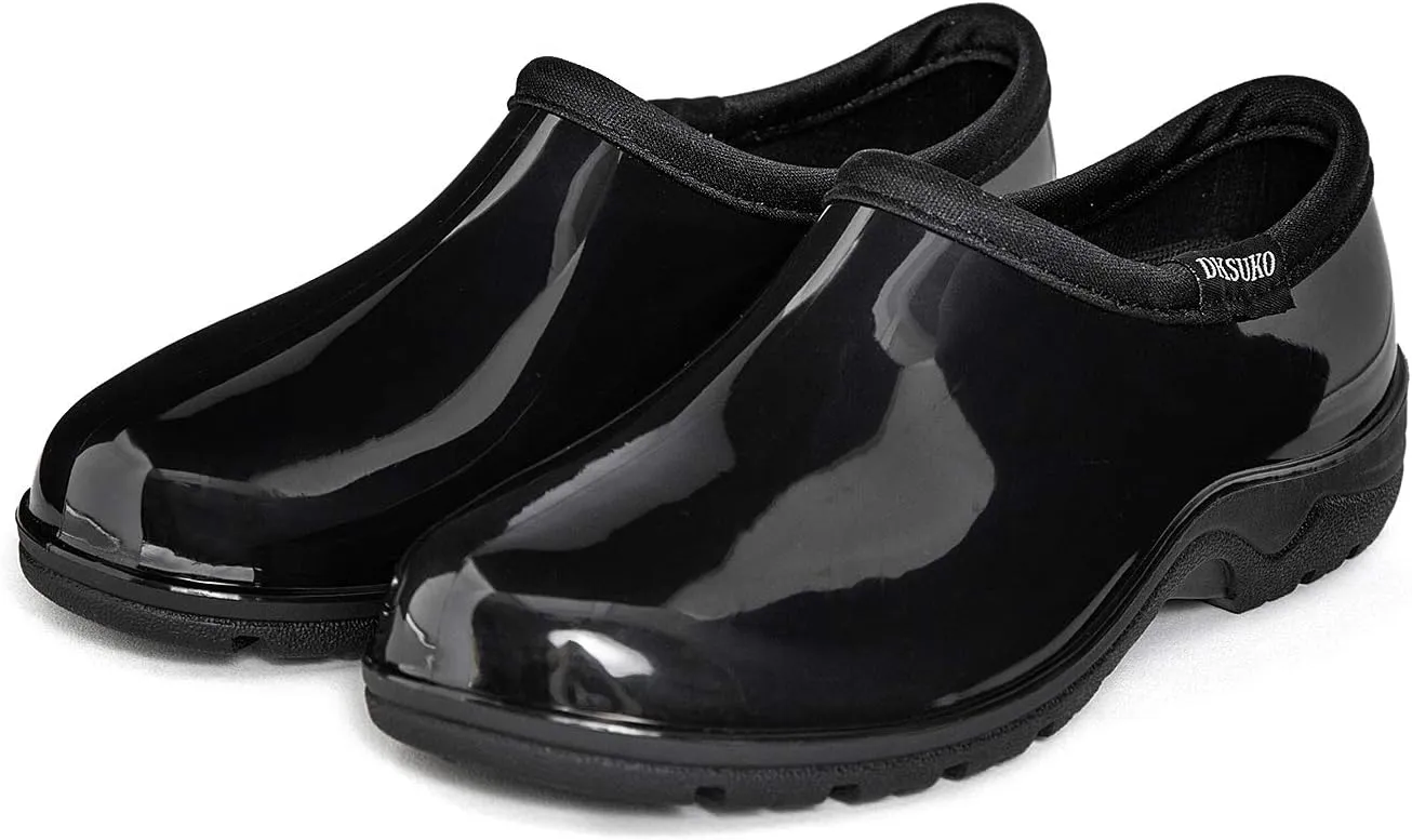 DKSUKO Waterproof Garden Shoe for Women Outdoor Slip-On Rain Boots Short Ankle Work Shoes and Garden Clogs with Comfort Insole