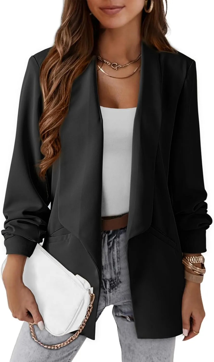 Dokotoo Blazers for Women Business Casual Long Sleeve Open Front Lightweight Work Office Suit Jackets Blazer