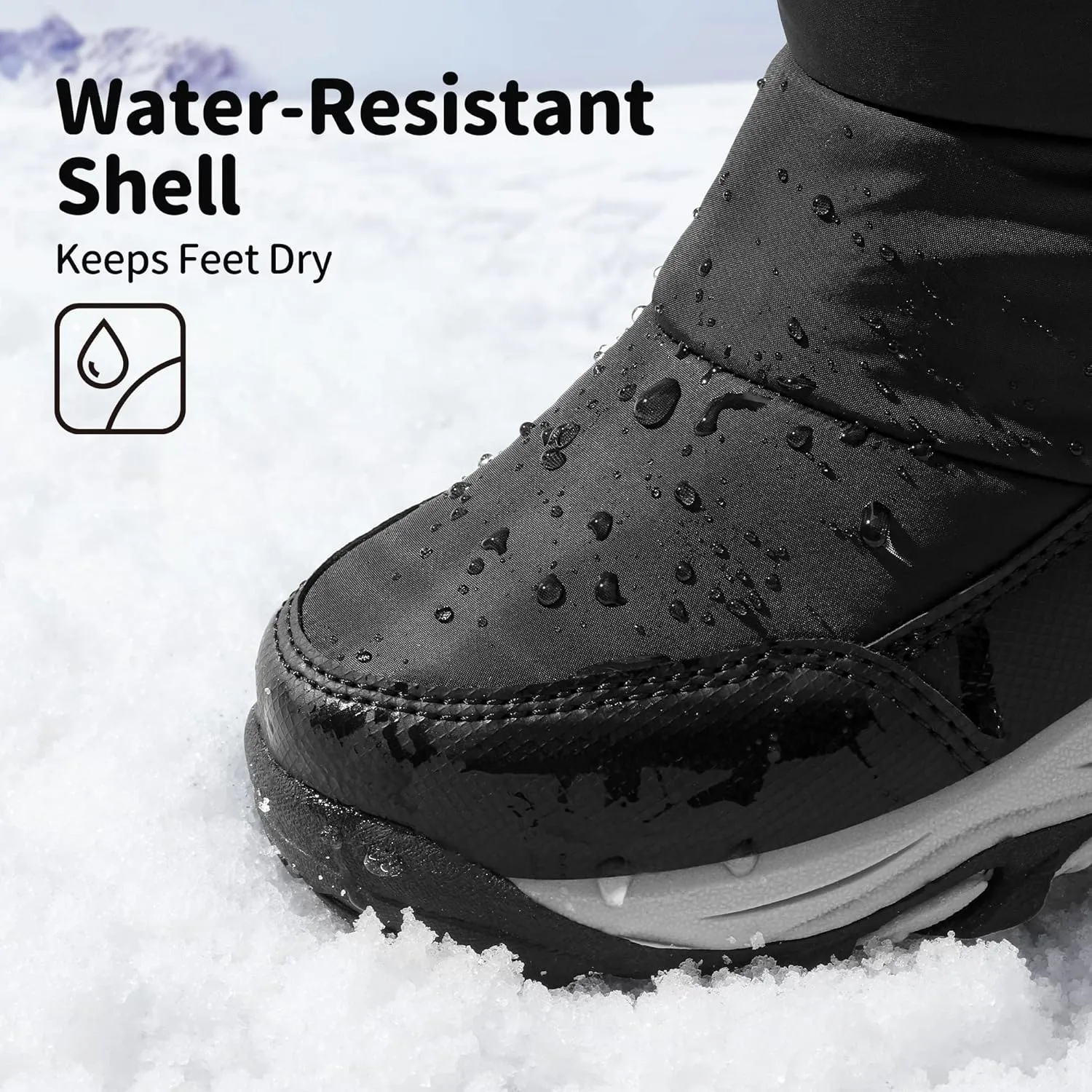 DREAM PAIRS Boys Girls Snow Boots Waterproof Hook and Loop Mid Calf Faux Fur Lining Winter Shoes for Little/Big Kids