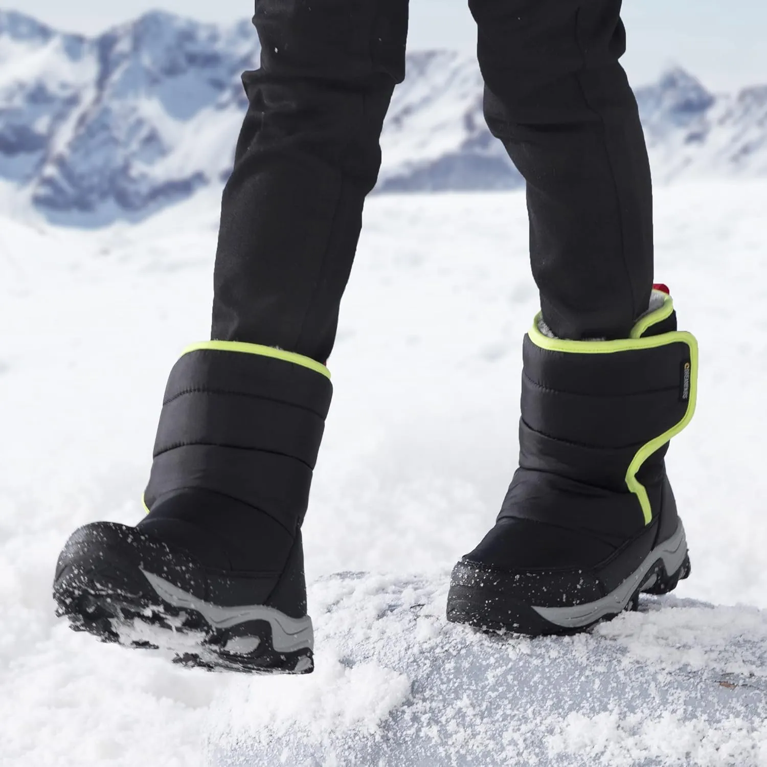 DREAM PAIRS Boys Girls Snow Boots Waterproof Hook and Loop Mid Calf Faux Fur Lining Winter Shoes for Little/Big Kids