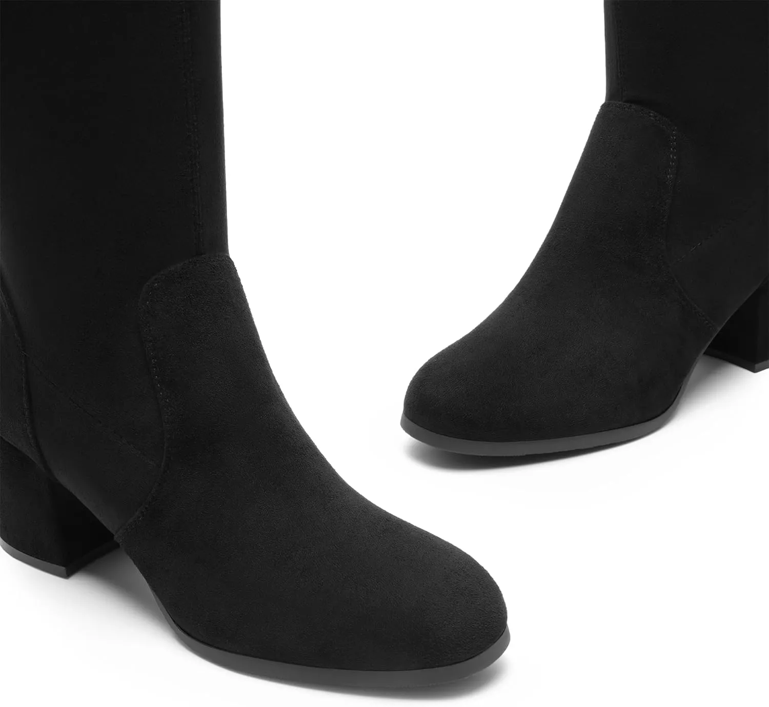 DREAM PAIRS Women's Laurence Over The Knee Thigh High Chunky Heel Boots Long Stretch Sexy Fall Boots