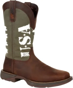 DURANGO Army Green USA Print Western Boot