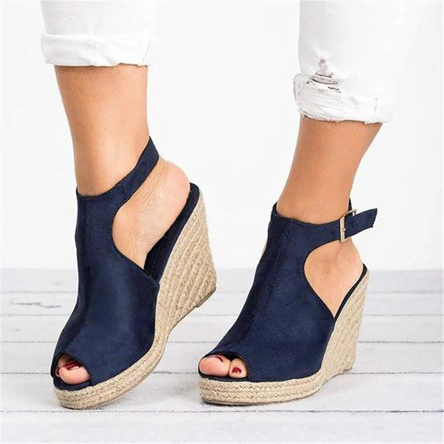 Eduavar Wedge Sandals for Women, Sandals Women Retro Roman Sandals Summer Breathable Sandals Outdoor Flip Flops