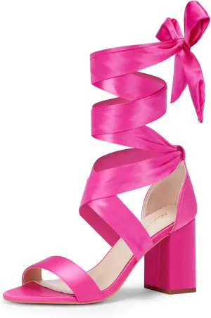 Elisabet Tang Women's Sandals Chunky Heels Lace Up Block Heels Open Toe Crisscross Strappy sandals Heel Sandals Fashsion Casual Prom Shoes For Women