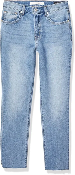 Ella Moss Women's High Rise Slim Straight Ankle Jean, Luna-Razor Hem, 32