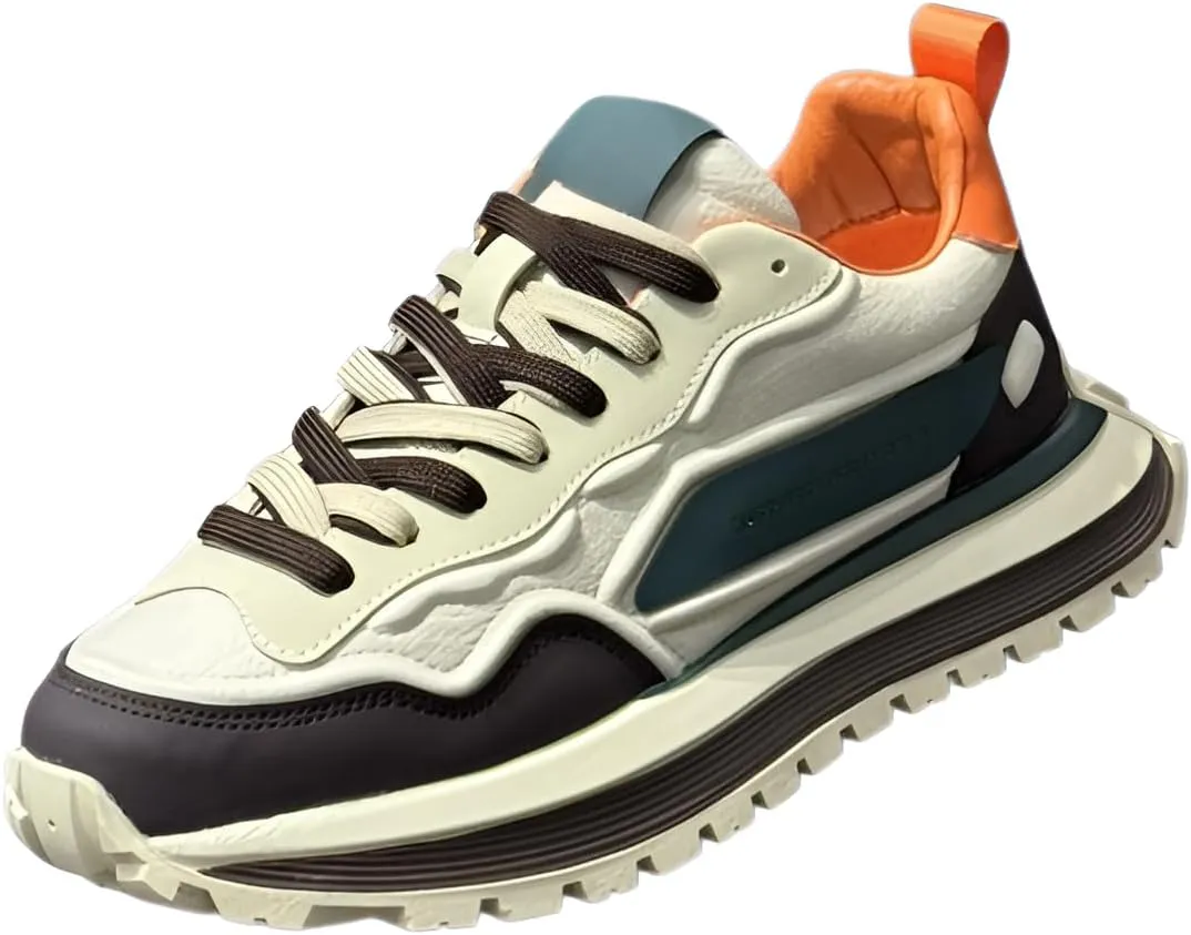 [Ellniges]【Chunky Sole】Men's Casual Dad Shoes, Breathable Sneakers with Thickened Platform for Height Increase, Non-Slip Gym & Outdoor Walking Shoes, Lightweight Urban Lifestyle Footwear for Men