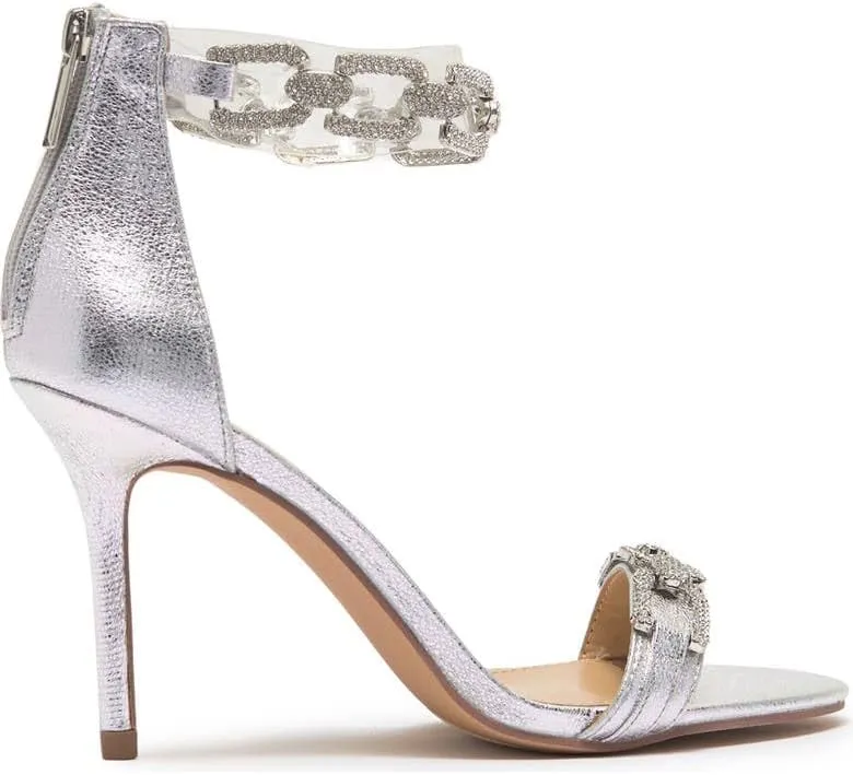 Farla Rhinestones Open Toe Chain Ankle Strap Formal Prom Sandals